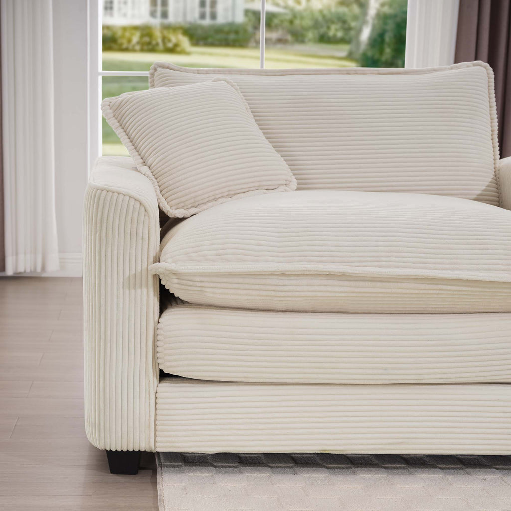 Modern Upholstered Deep Seating Loveseat with 4 Pillows - Multiple Colors
