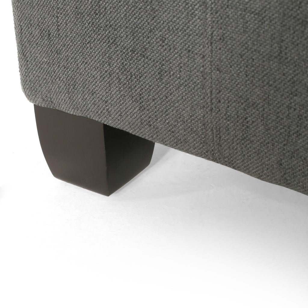 Upholstered Tufted Fabric Storage Ottoman with Hidden Storage - Dark Gray