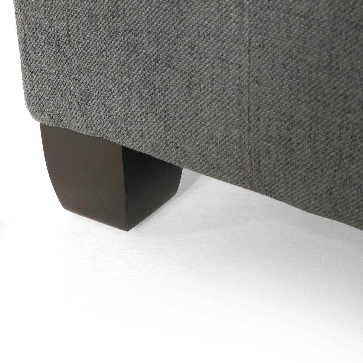 Upholstered Tufted Fabric Storage Ottoman with Hidden Storage - Dark Gray