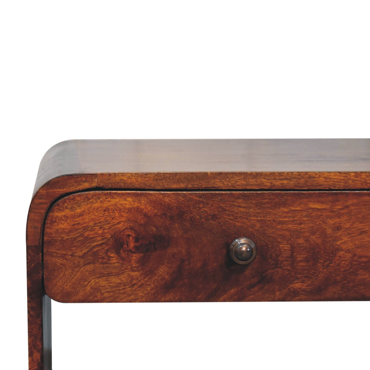 Solid Wood Aspen Slim Coffee Table with 4 Drawers - Chestnut Finish