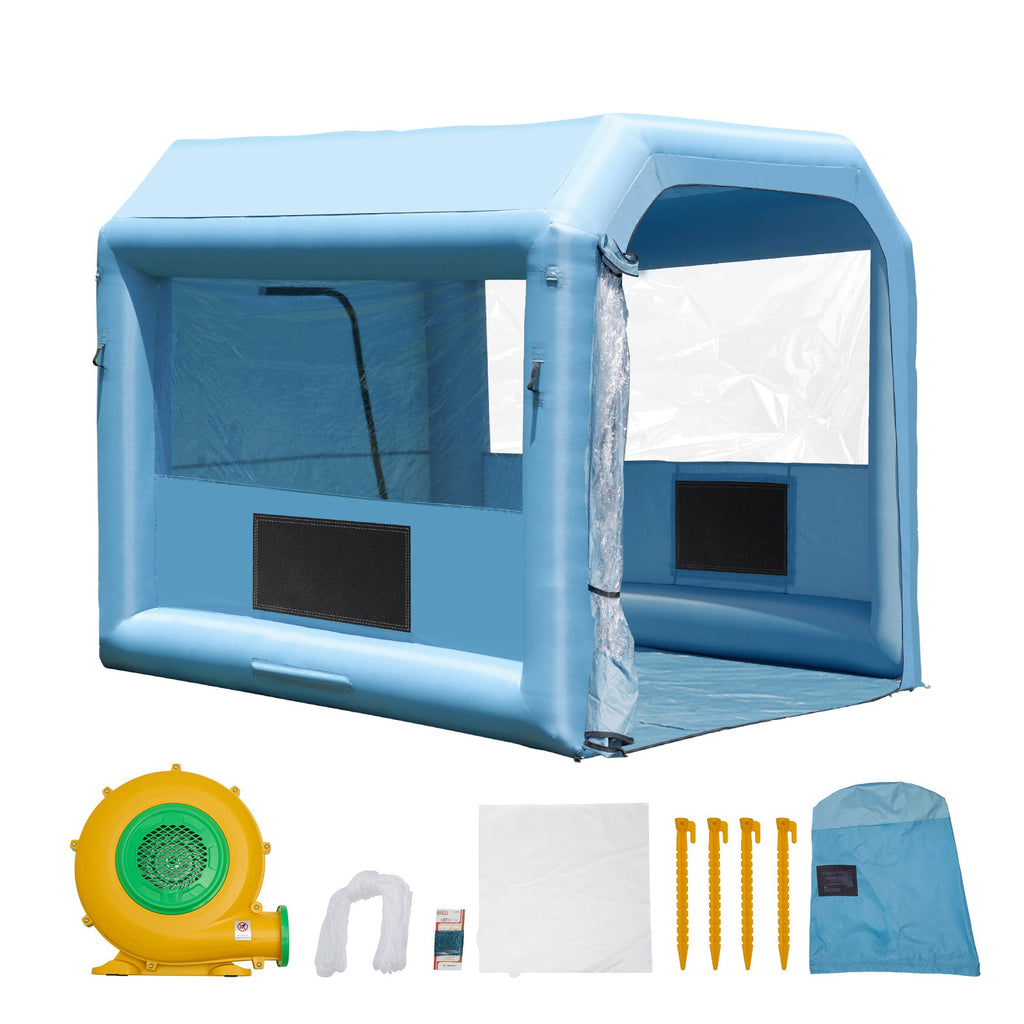 Inflatable Paint Booth with Blower and Air Filter System - Gray
