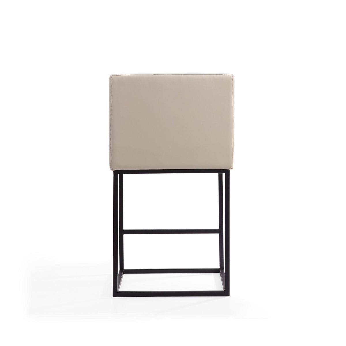Ambassador Counter Stool with Square Frame and Armrests - Dark Gray or Beige