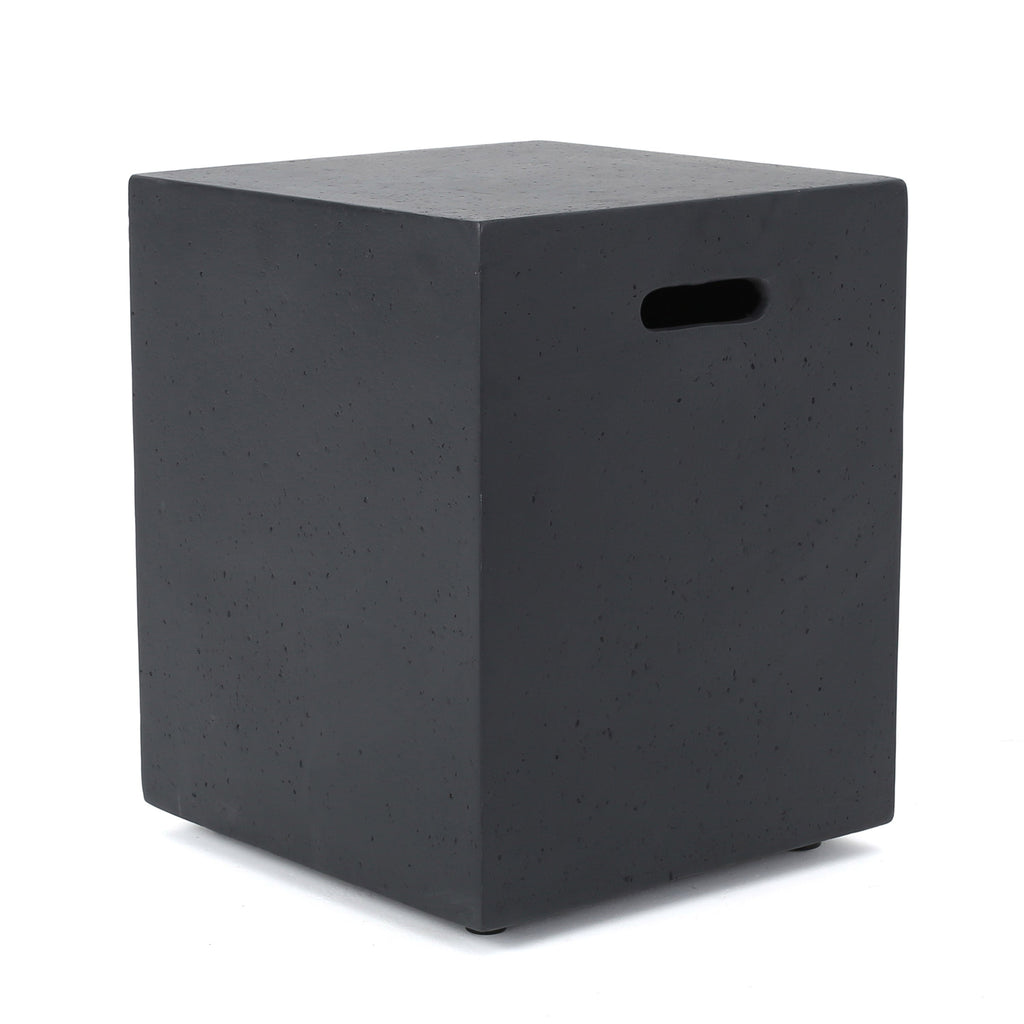MGO Tank Holder Outdoor Side Table with Smooth Surface - Dark Grey