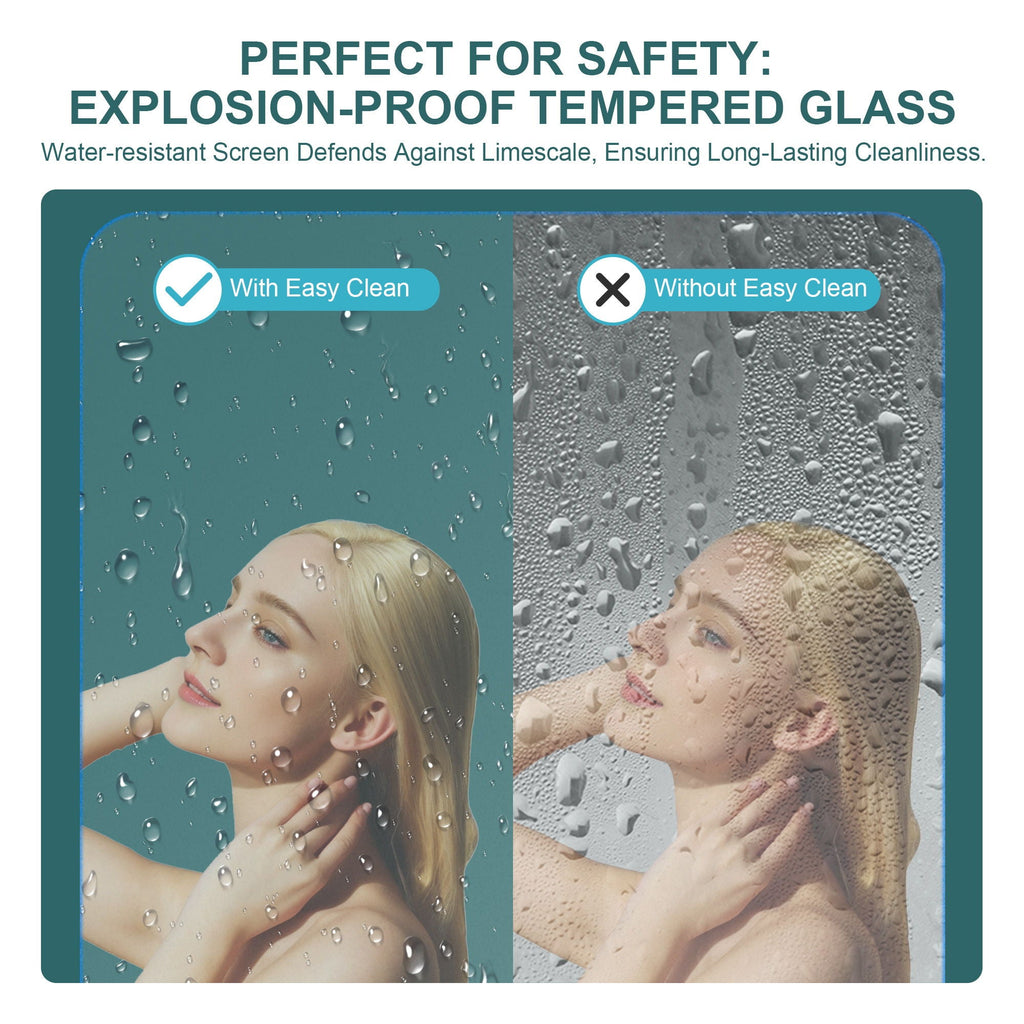 Fold Frameless Shower Door with Tempered Glass - Bi-Fold Modern Design