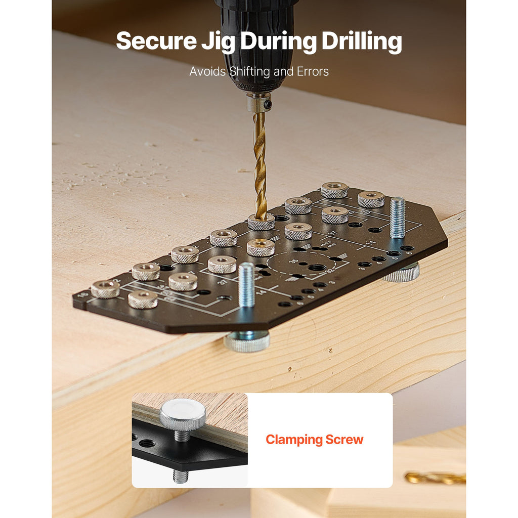 Aluminum Alloy Shelf Pin and Hinge Jig Two-in-One Cabinet Drilling Tool