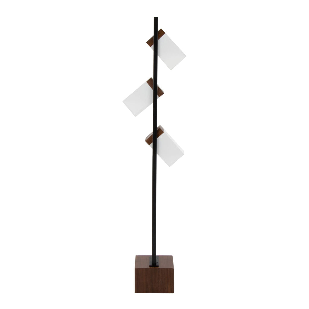 Contemporary Floor Lamp with Adjustable Lighting - Walnut
