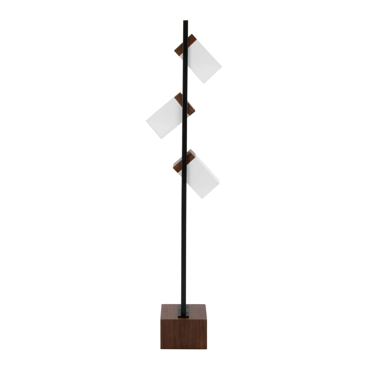Contemporary Floor Lamp with Adjustable Lighting - Walnut
