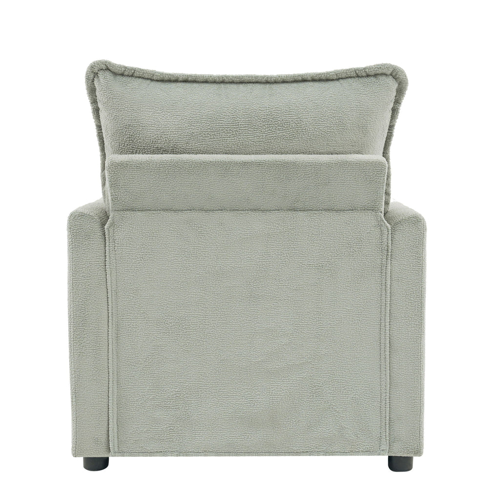 Modern Single Seat Accent Chair with Side Storage Pockets - Multiple Colors