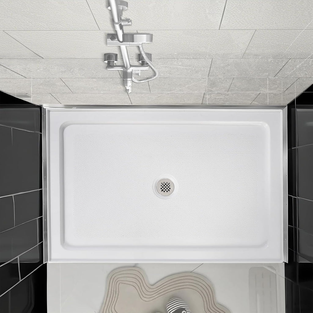 60" x 32" Shower Base with Slip-Resistant Surface - Central Drain