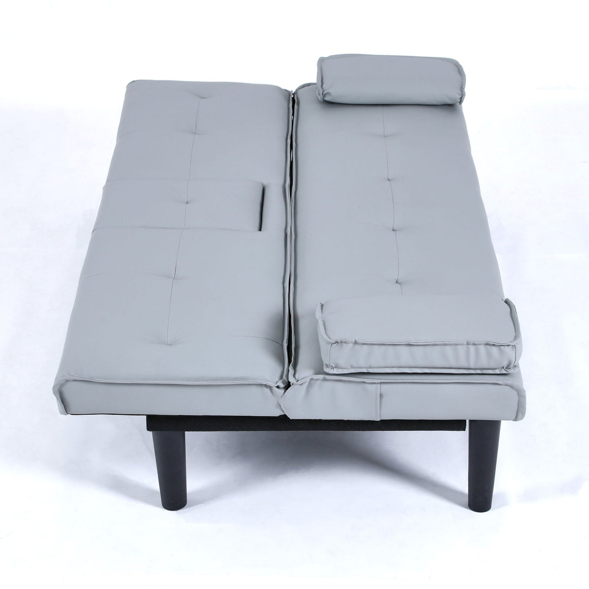 Foldable Sofa Bed with Cup Holder and Solid Wood Frame - Multiple Colors