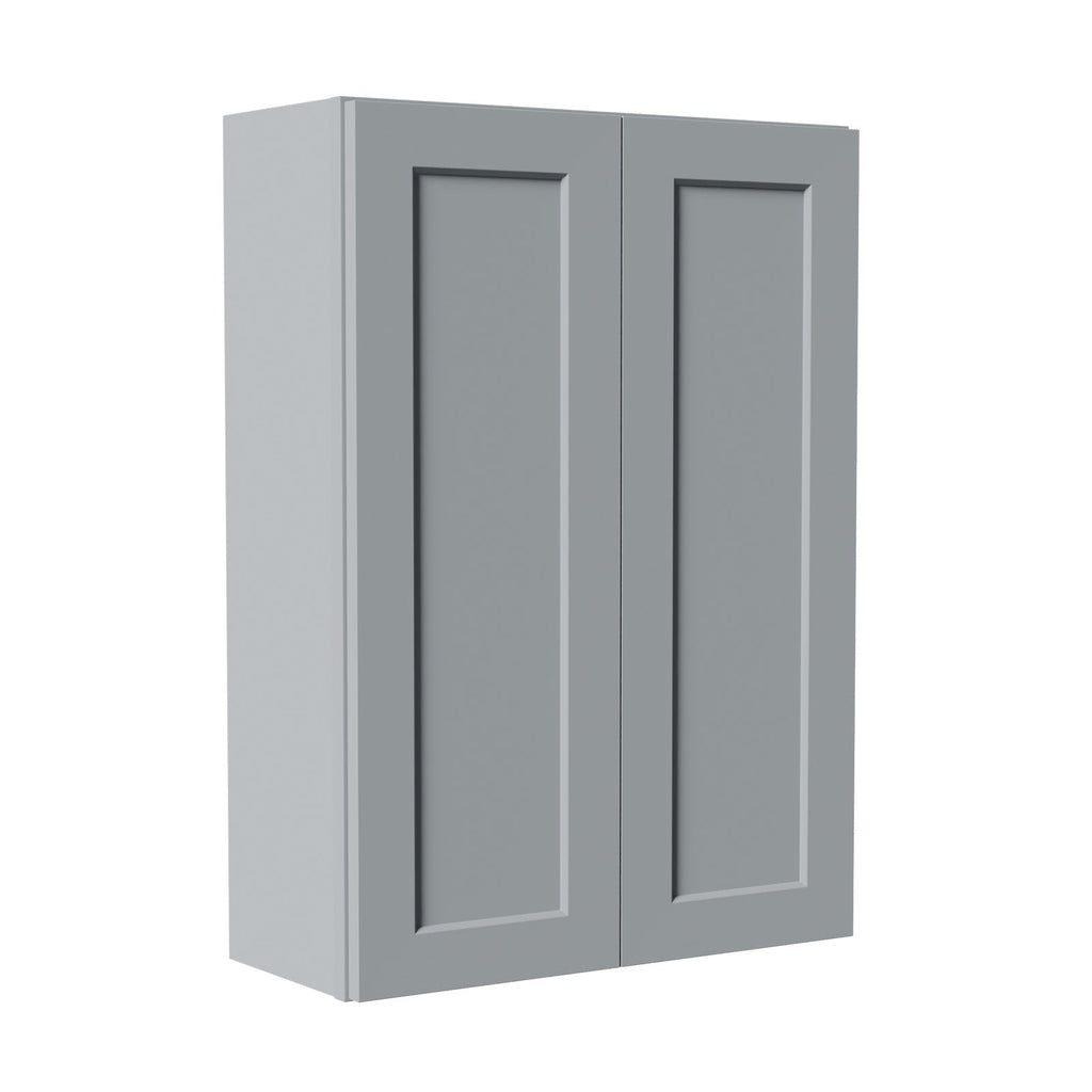 Gray Shaker Solid Wood Bathroom Storage Cabinet with Soft-Close Doors - Gray