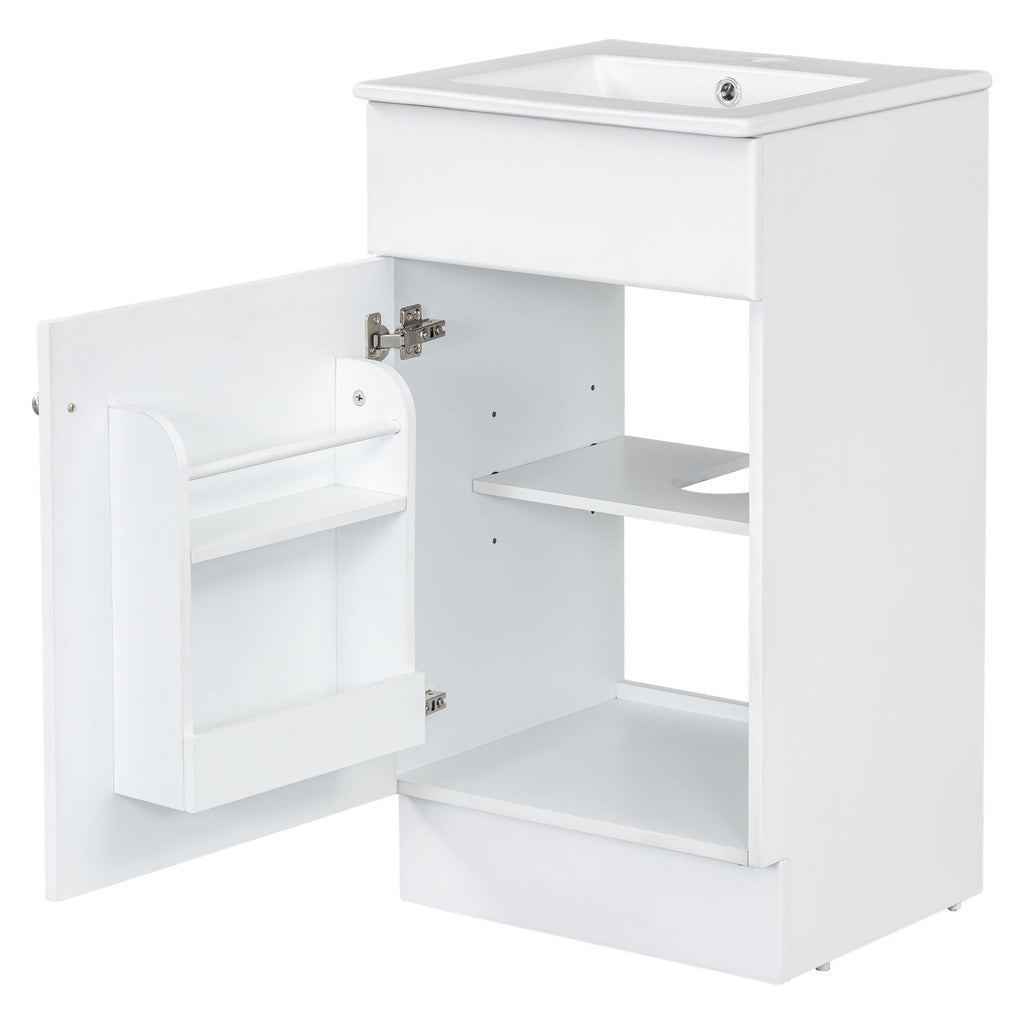 Bathroom Vanity with Sink and Adjustable Shelf - Multiple Colors