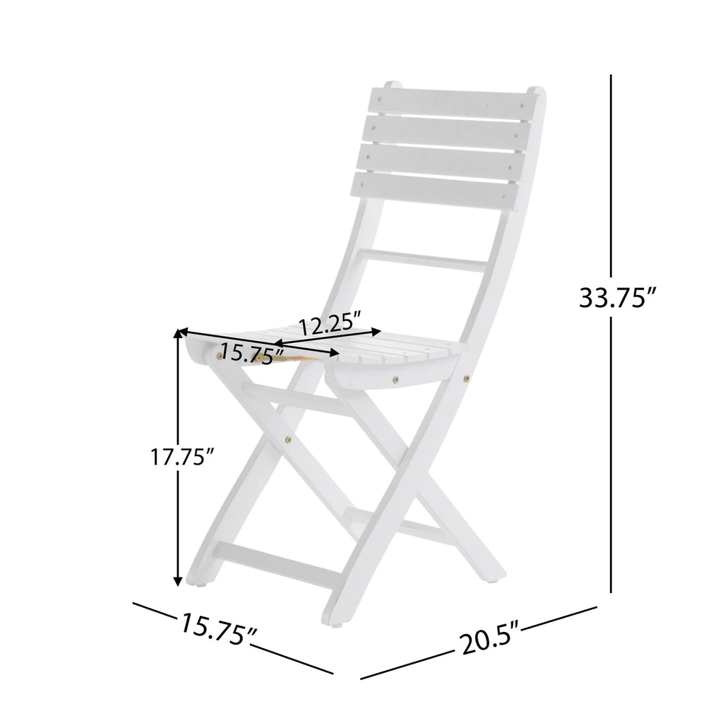 Positano Foldable Dining Set with Foldable Design - White or Dark Brown