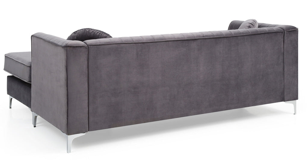 Micro Suede Sofa Chaise with Channel Quilting - Multiple Colors