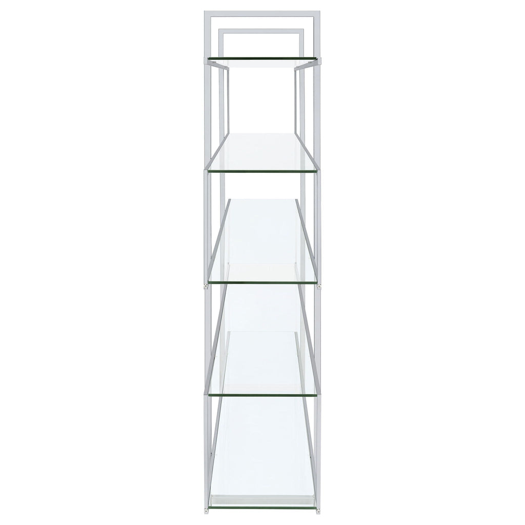 Elmer 63-inch 5-shelf Bookshelf Clear and Chrome