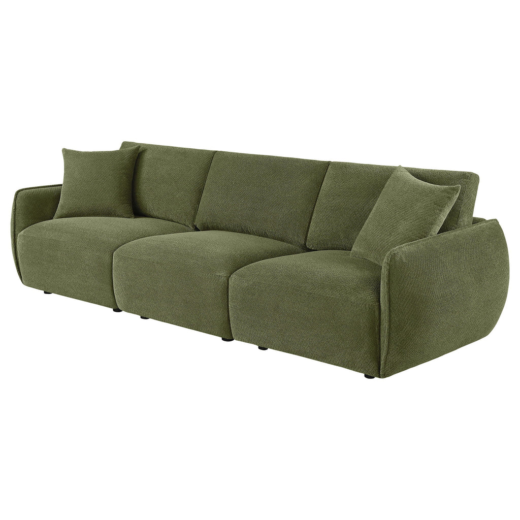 Elysia Chenille Upholstered Modular Lounge Sofa Green