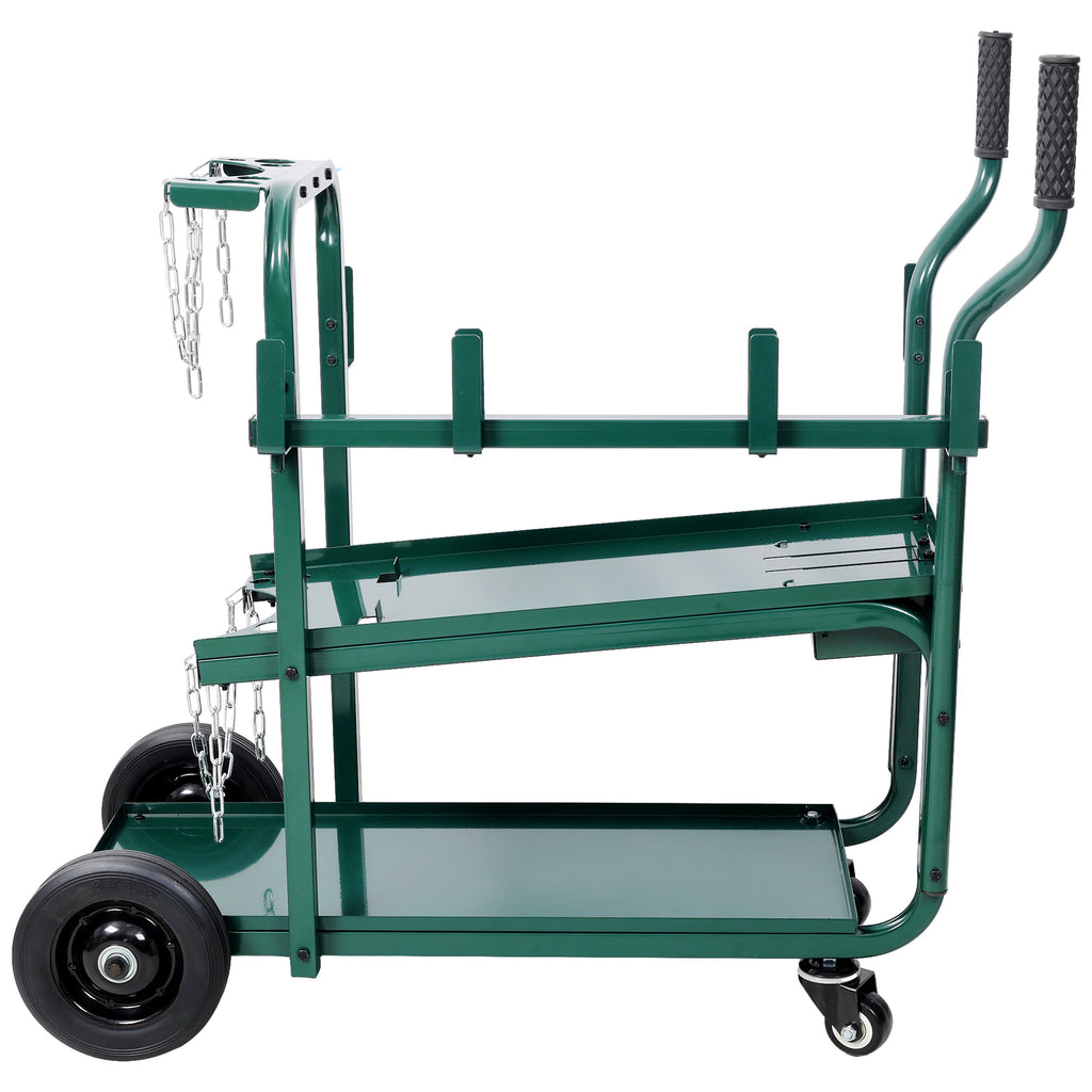 Heavy Duty 2-Tier Rolling Welding Cart with 330 lb Capacity - Steel