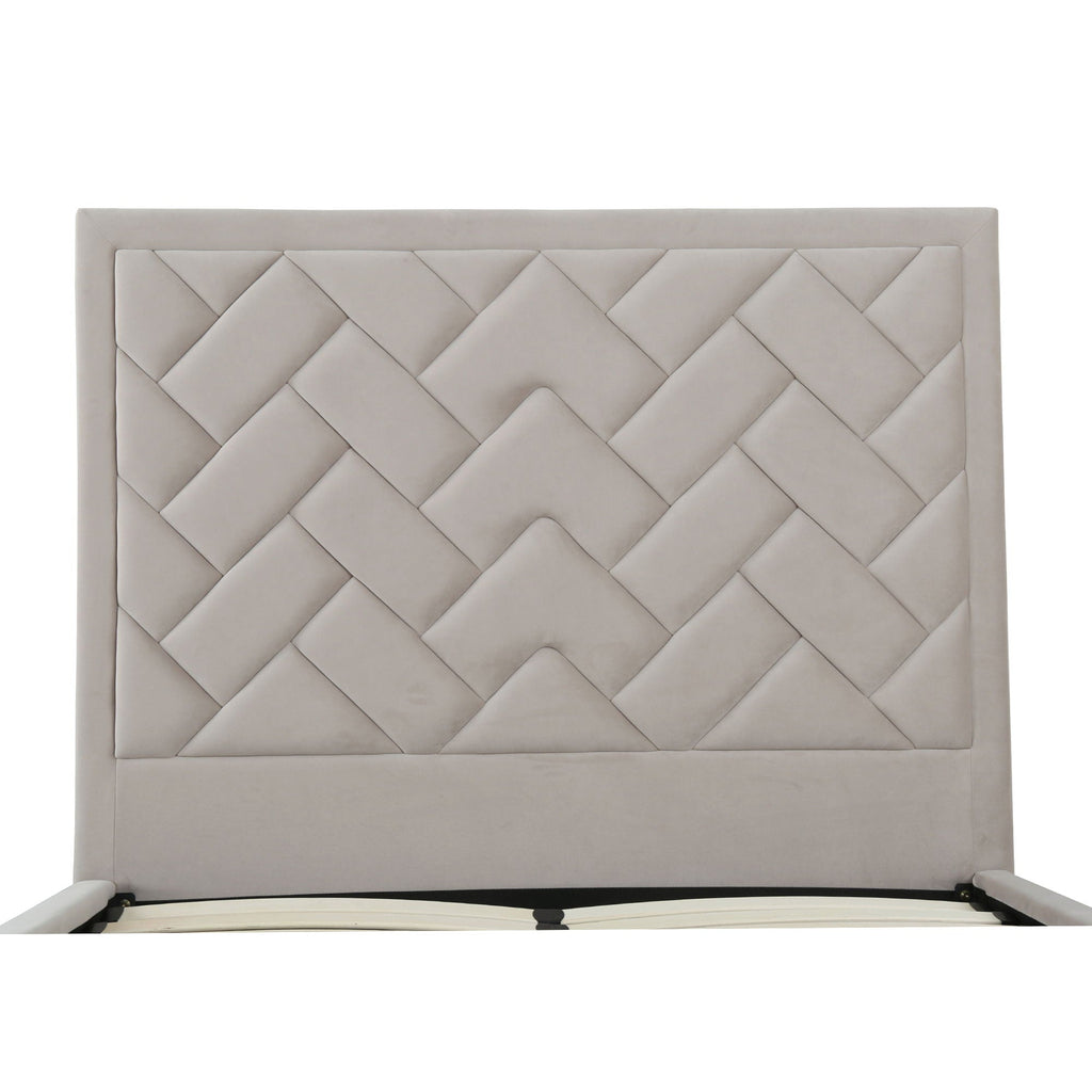 Upholstered Bed with Headboard and Slats - Multiple Colors