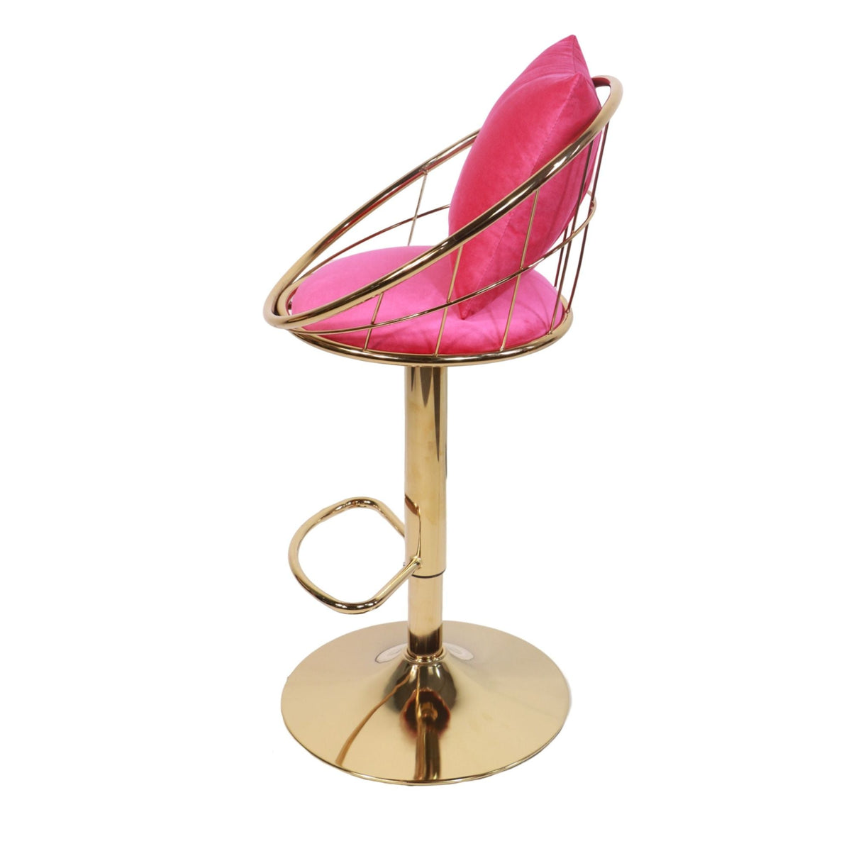 Adjustable Velvet Bar Stool Set with 360° Rotation - Multiple Colors