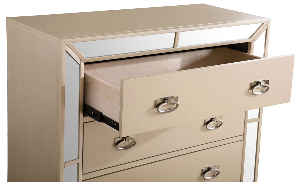 Sleek Contemporary Storage Chest with Ample Storage - Pearl Silver or Beige