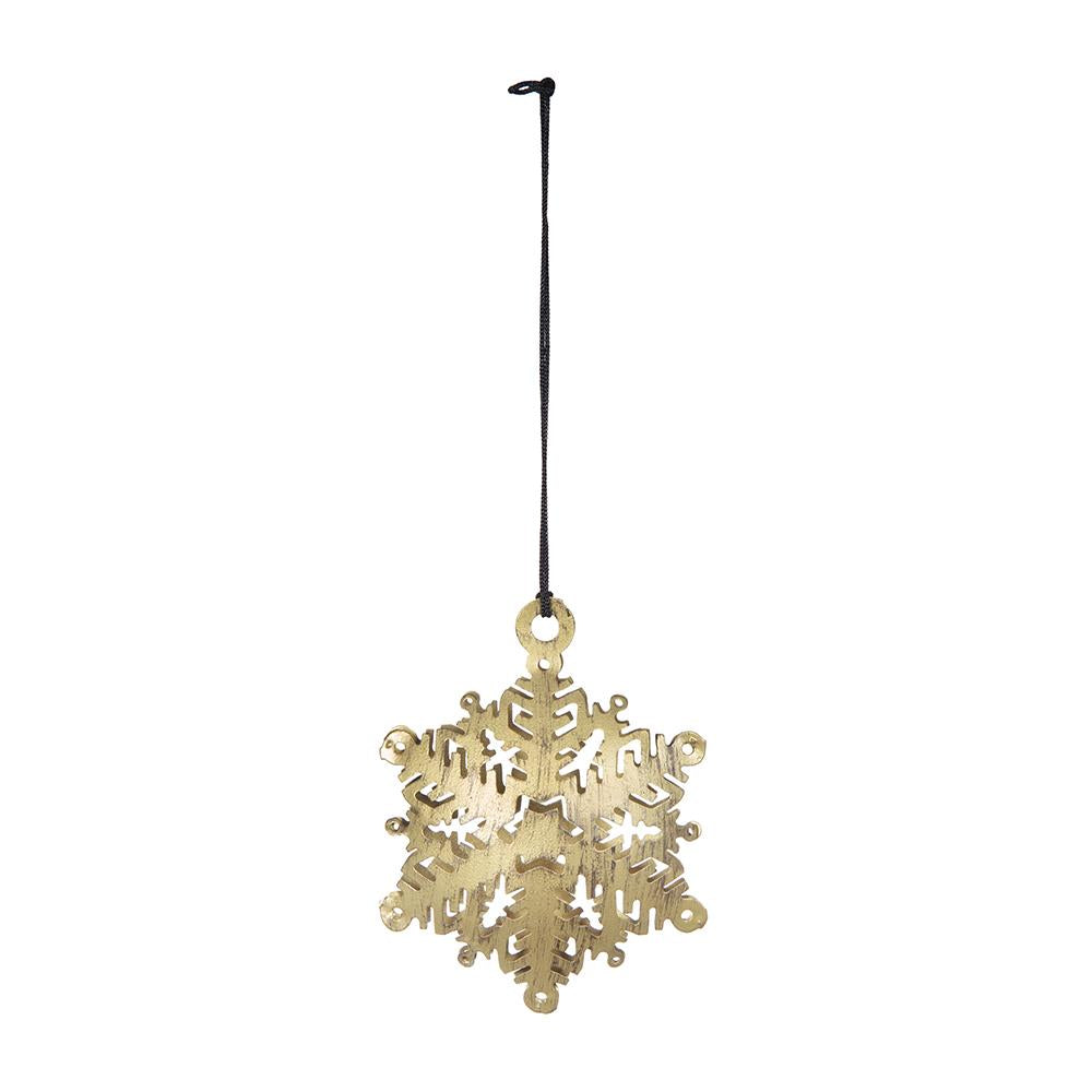 3.5" Snowflake Hanging Ornament Set of 12 with Durable Iron Construction - White