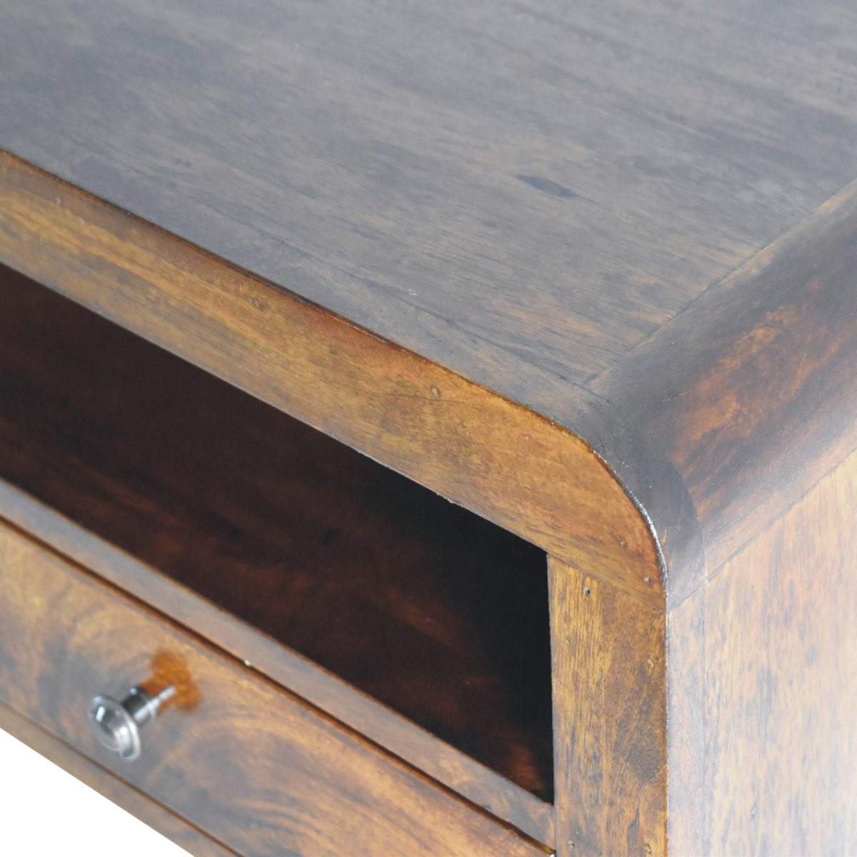 Chunky Chestnut Floating Bedside Nightstand with Drawer and Shelf - Chestnut