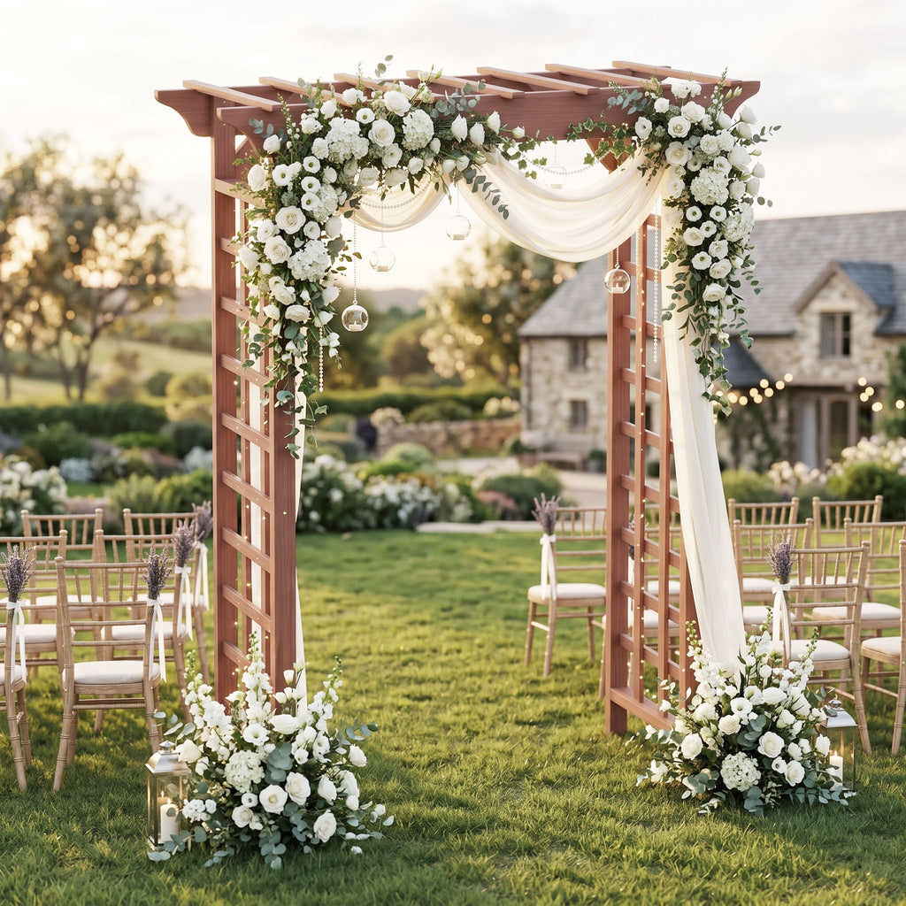 Wedding Arbor with Trellis Design - Dark Brown or Light Brown