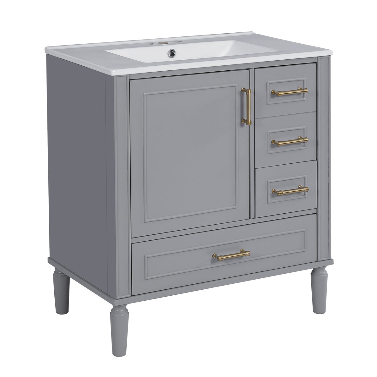 Traditional Bathroom Vanity Set with Soft Close Doors - Multiple Colors