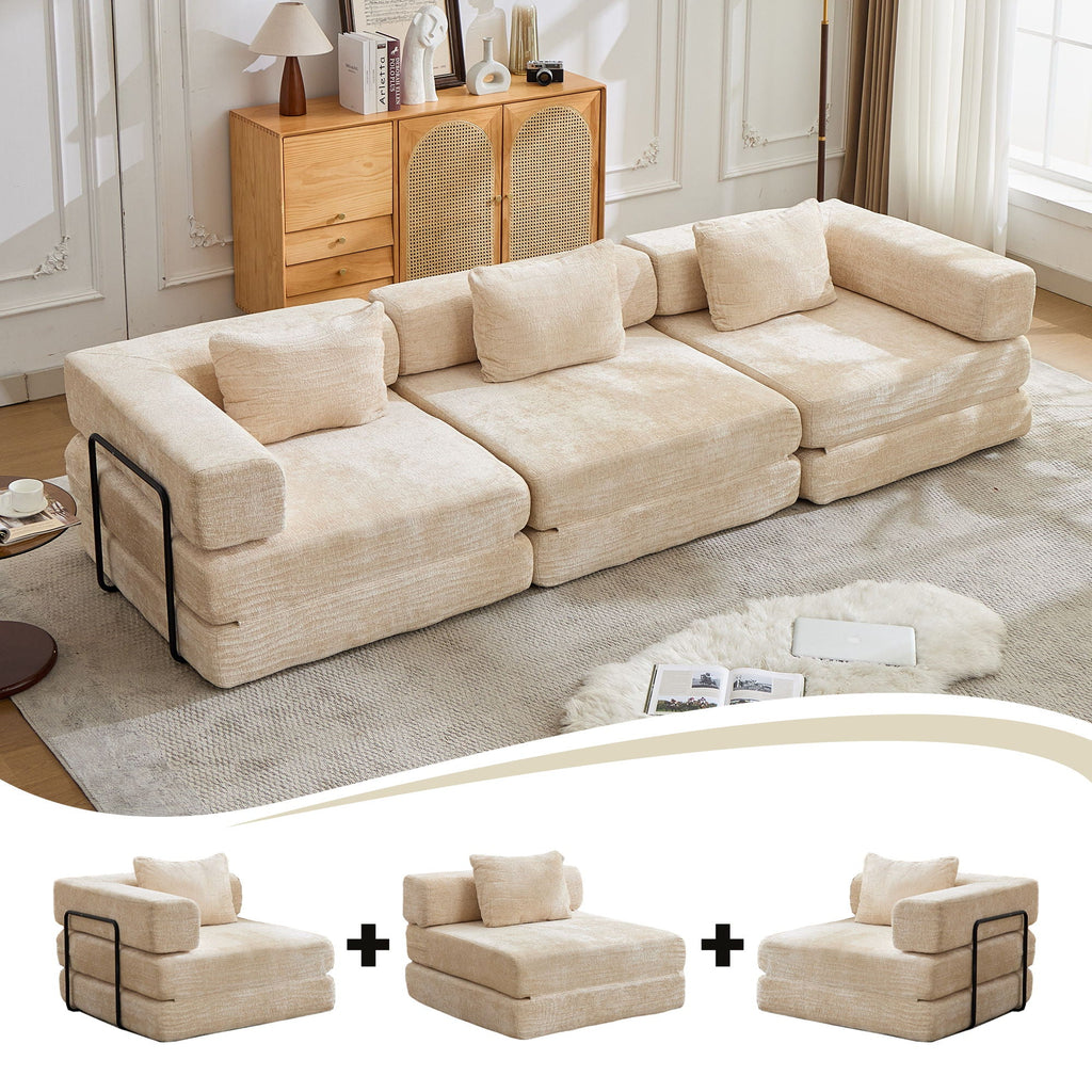 Convertible Floor Sofa Bed with Modular Design - Multiple Colors