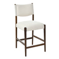 Solid Wood Counter Height Barstools with Fabric Seat - Walnut