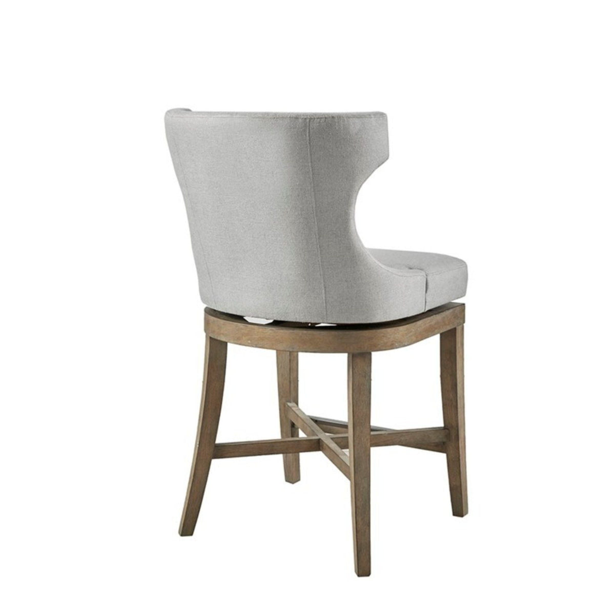 Carson Counter Stool with Swivel Seat - Wingback Design - Beige, Gray, Blue