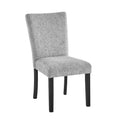 Gray Dining Chair Set with Solid Back - Fabric Upholstery