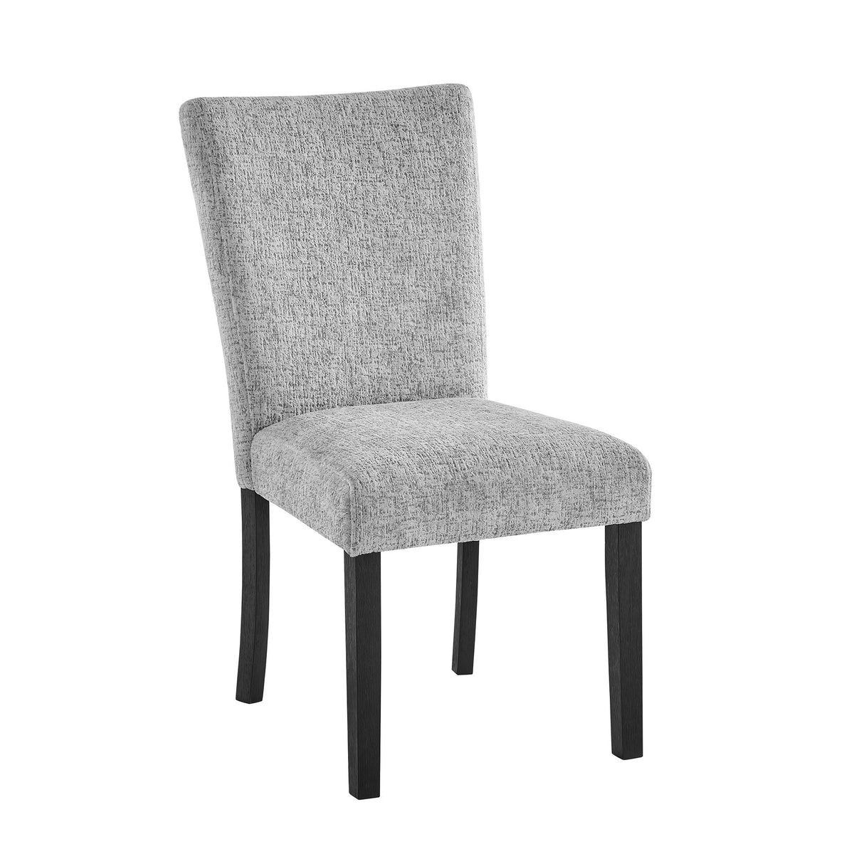 Gray Dining Chair Set with Solid Back - Fabric Upholstery