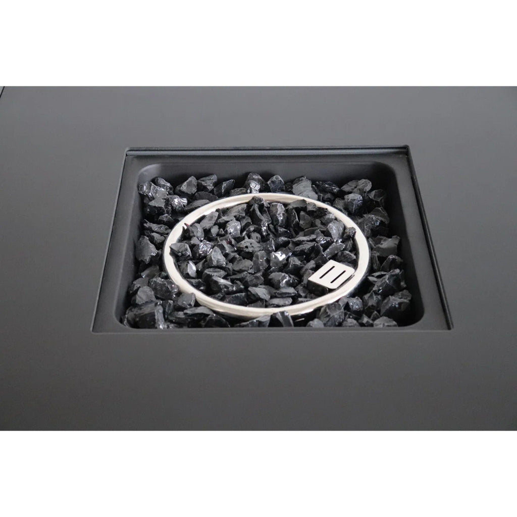 Gray Outdoor Fire Pit Table with Lid - High-Quality Materials