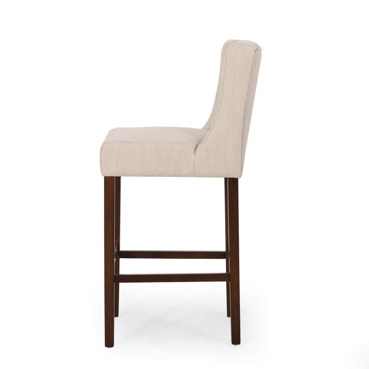 Upholstered Barstool with Button Tufted Wing Back - Multiple Colors
