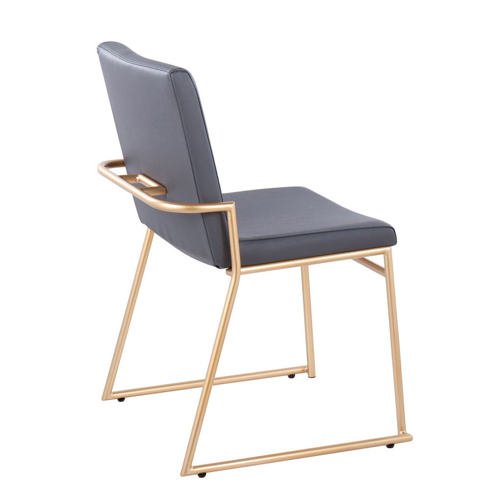 Dutchess Contemporary Dining Chair Set with Metal Frame - Dark Gray or Black