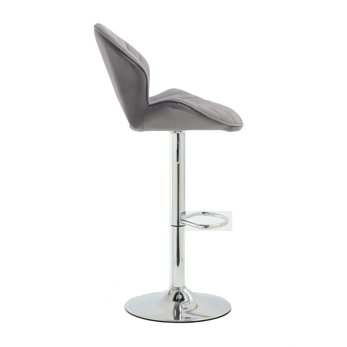 Grey Adjustable Bar Stools Set of 2 with Back and Footrest