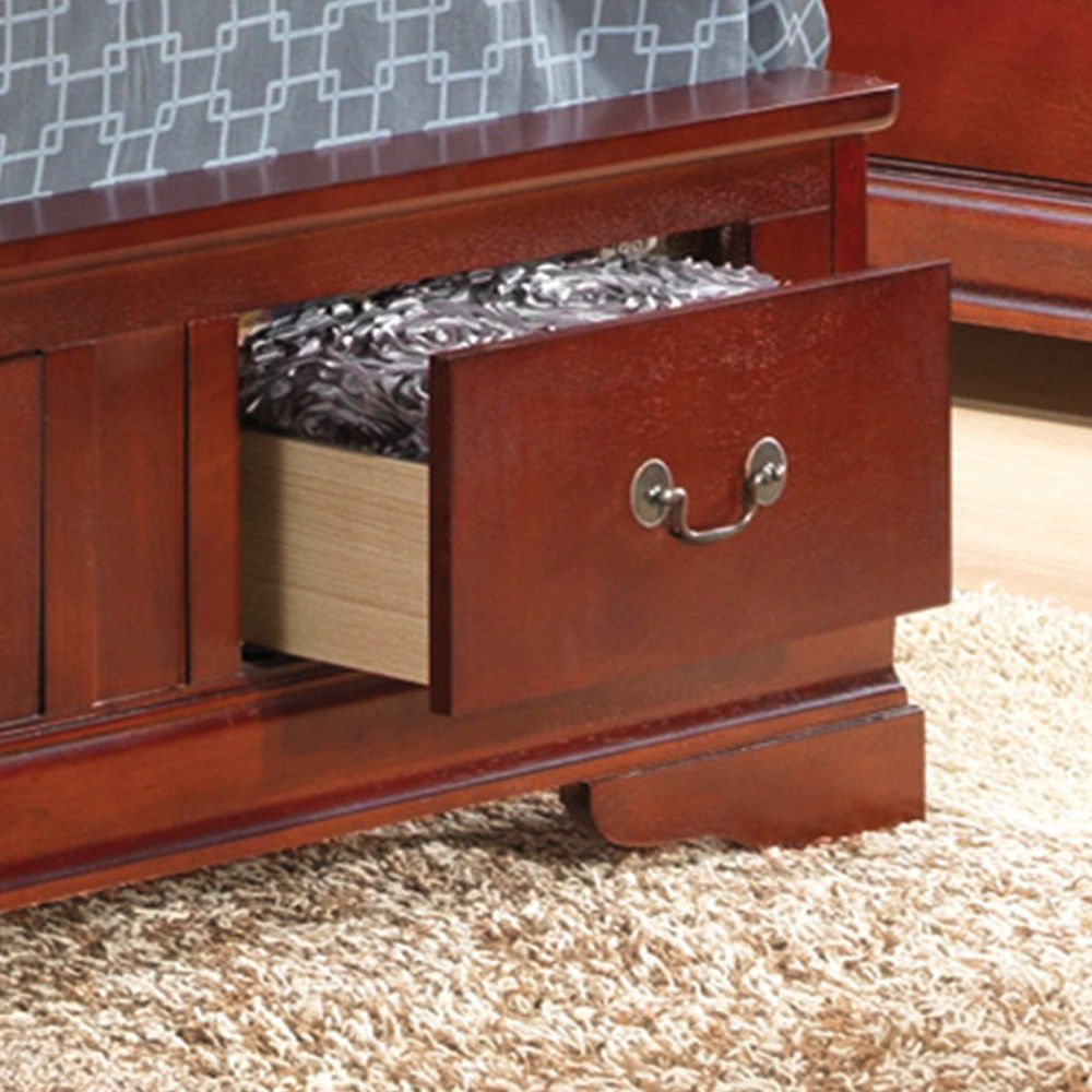 Upholstered Panel Sleigh Storage Bed with Dove Tail Drawers - Multiple Colors