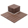 Plastic Interlocking Deck Tiles with Waterproof & Non-Slip Surface - 44 Pack