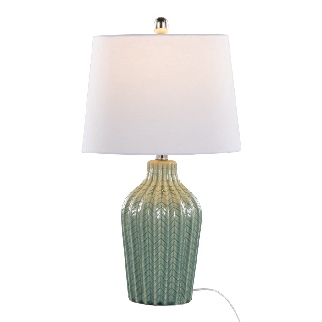 Contemporary Table Lamp Set of 2 with Chevron Pattern - Multiple Colors