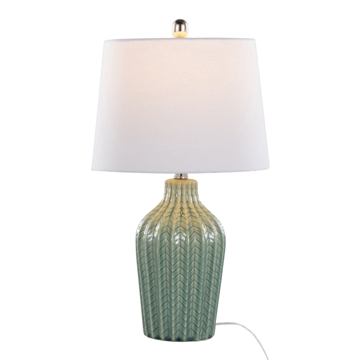 Contemporary Table Lamp Set of 2 with Chevron Pattern - Multiple Colors