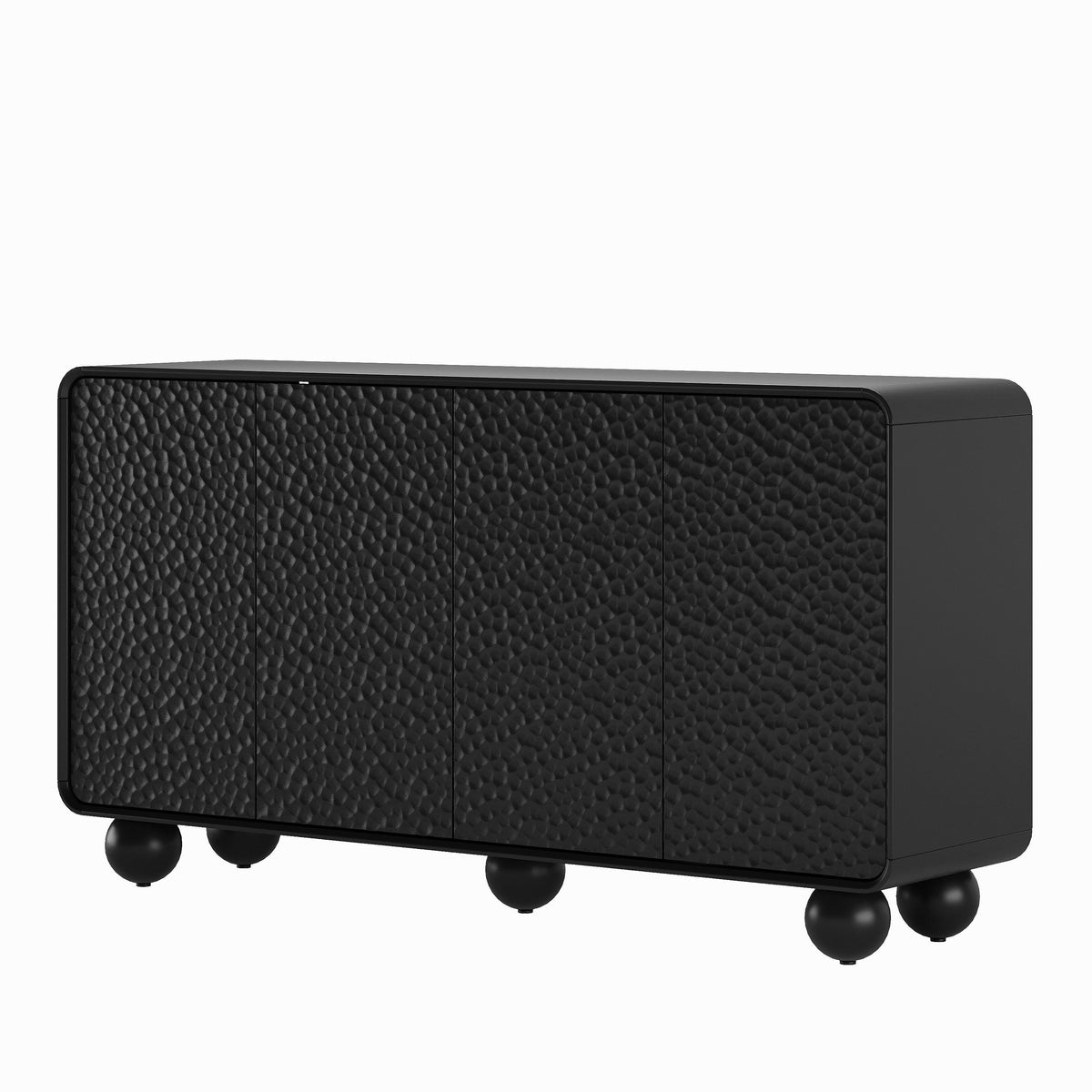 59" Sideboard Buffet Cabinet with Ample Storage - MDF, Modern Curved Design