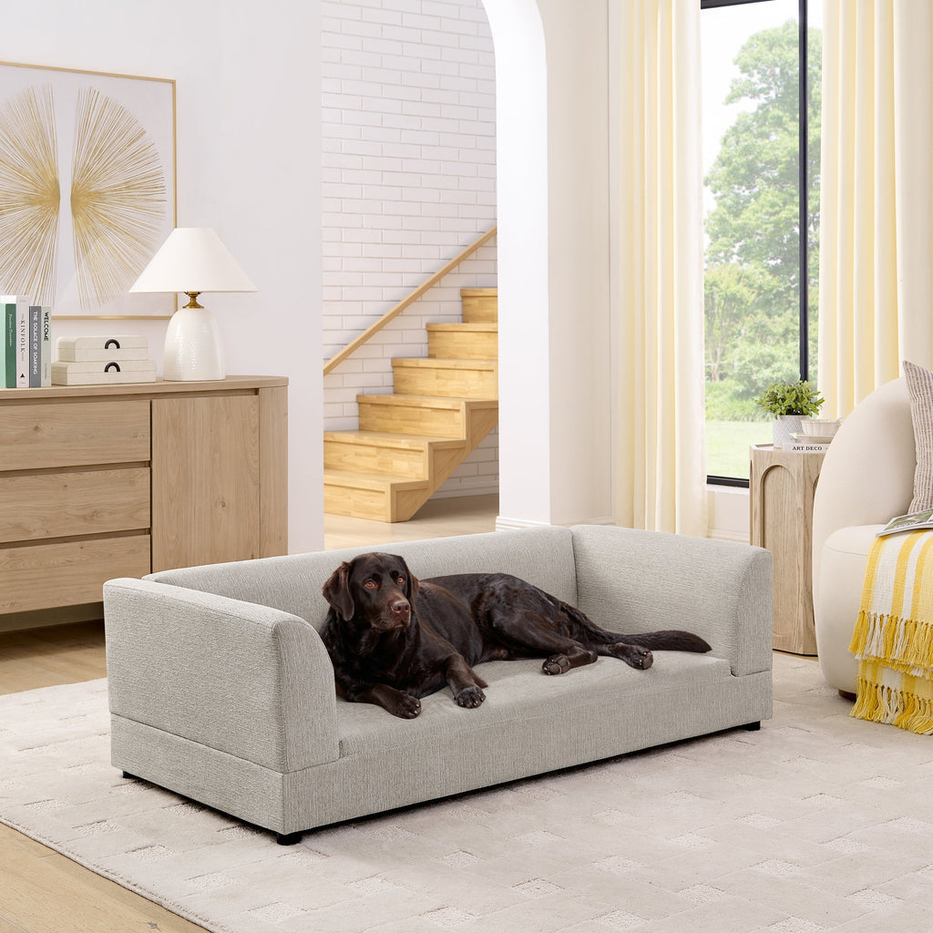 Oversized Pet Sofa for Medium/Large Dogs with Soft Cushion - Linen