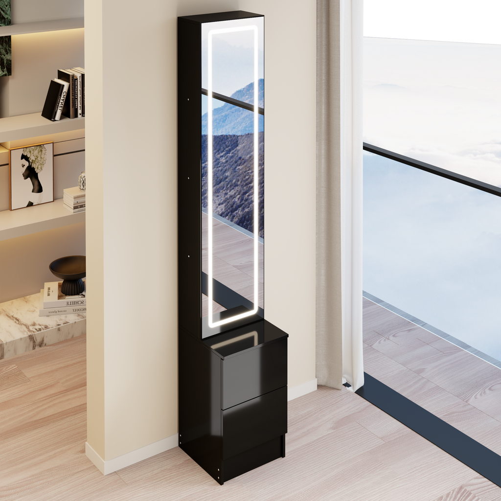 LED Dressing Mirror Cabinet with Adjustable Brightness - MDF