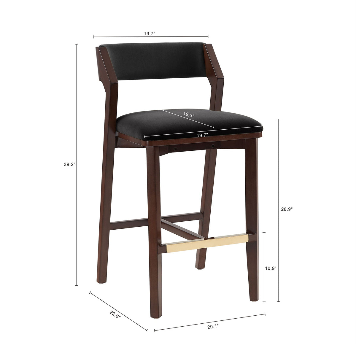 Bar Height Barstool with Backrest - Pearl Silver, White, Black, Dark Green