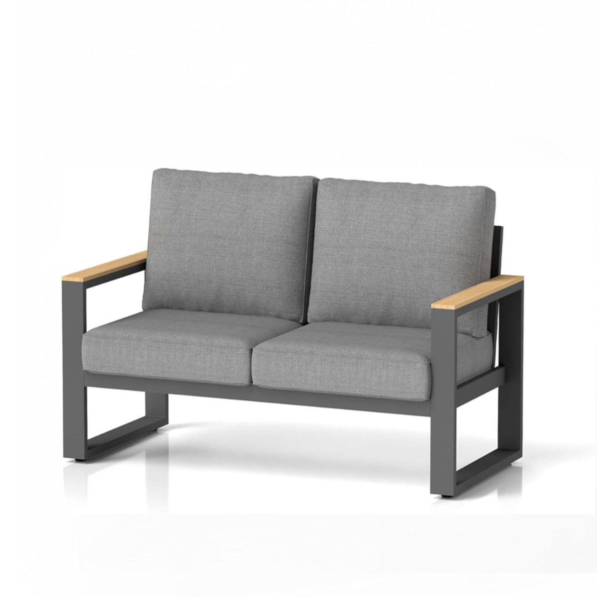 All-Weather Loveseat Sofa with Thick Cushions - Dark Gray or Beige