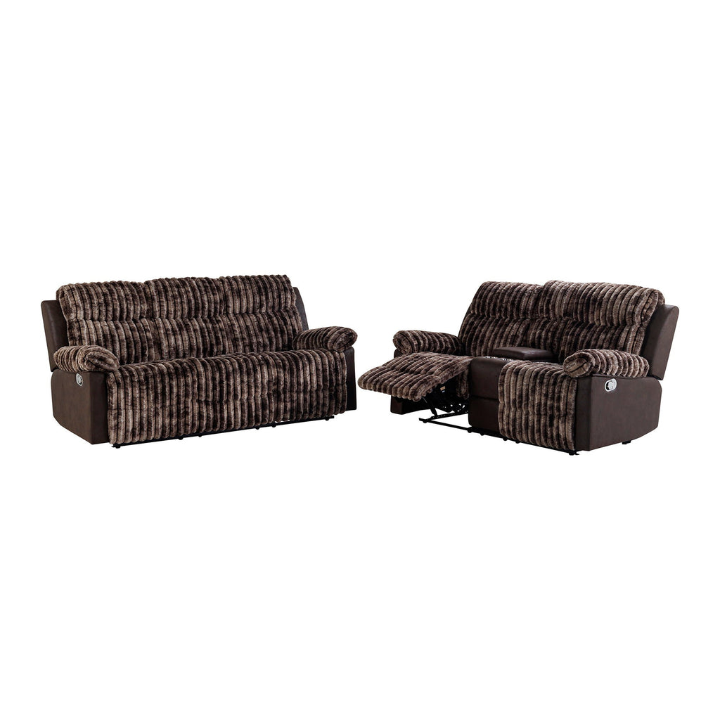 Manual Reclining Sofa with Medium Firm Support - Dark Brown or Gray