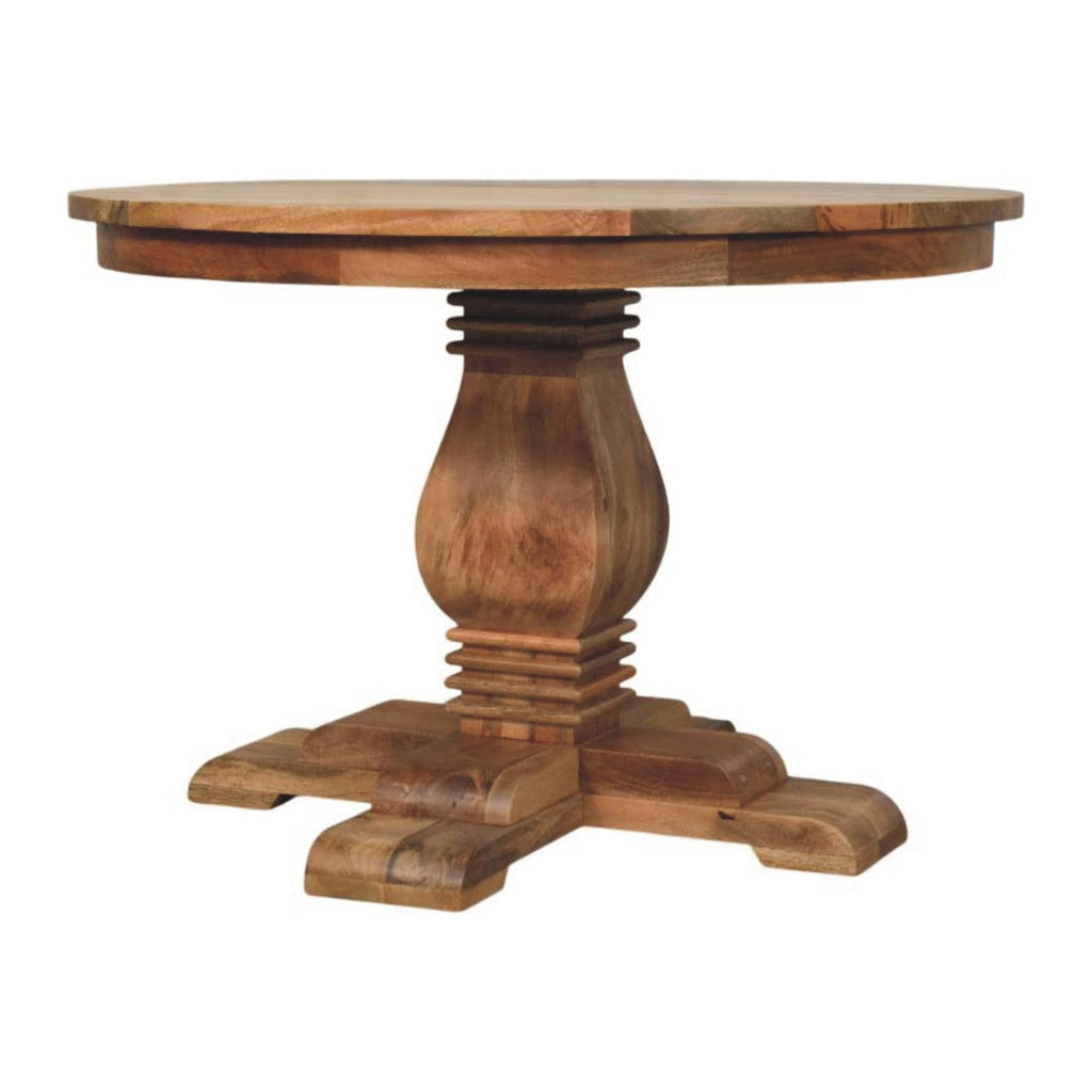 Solid Wood Valentina Round Dining Table with Pedestal Base - Natural