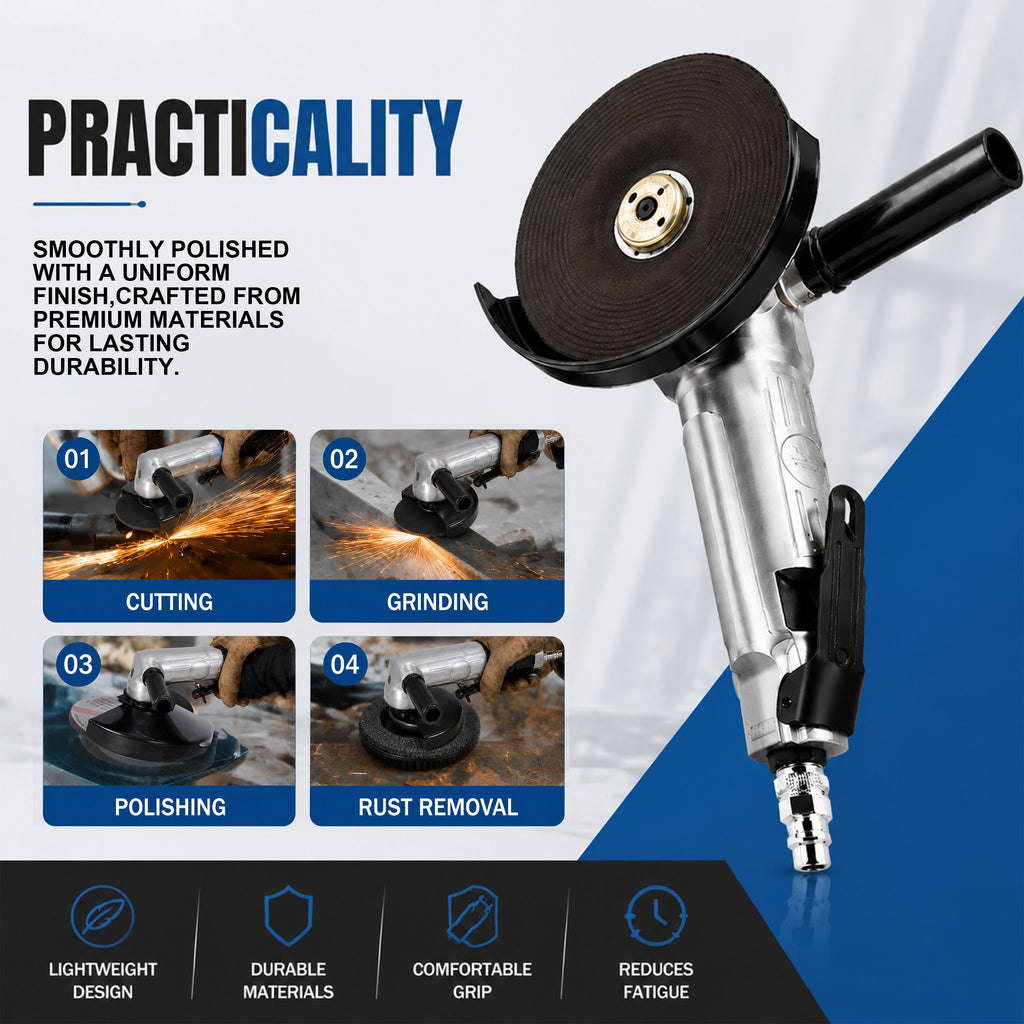 5 Inch Air Angle Grinder with Heavy Duty Pneumatic Design