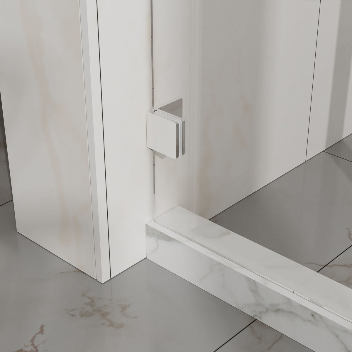 Frameless Tub Sliding Shower Door with Easy Clean Coating - Black or Pearl Silver